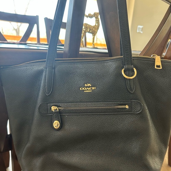 EUC Coach Black Taylor Tote with Gold Accents - Picture 3 of 5